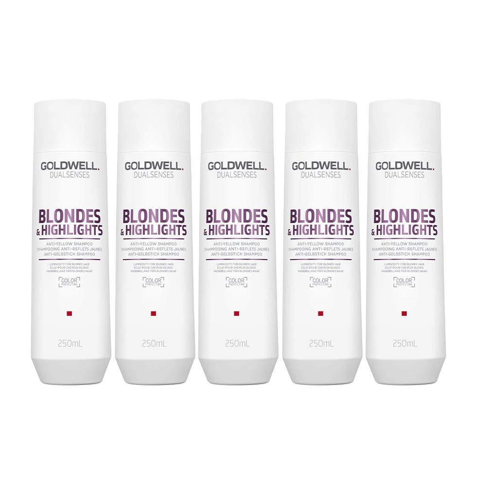 5x Goldwell Dualsenses Blondes & Highlights Anti-Yellow Shampoo 250ml 1 5x Goldwell Dualsenses Blondes & Highlights Anti-Yellow Shampoo 250ml